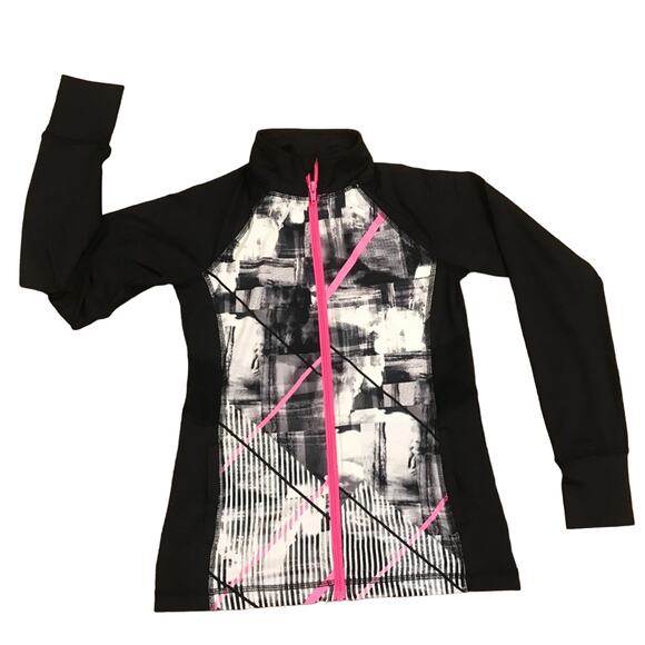 Ideology Black and White Zip Down Jacket Youth M - Picture 1 of 5